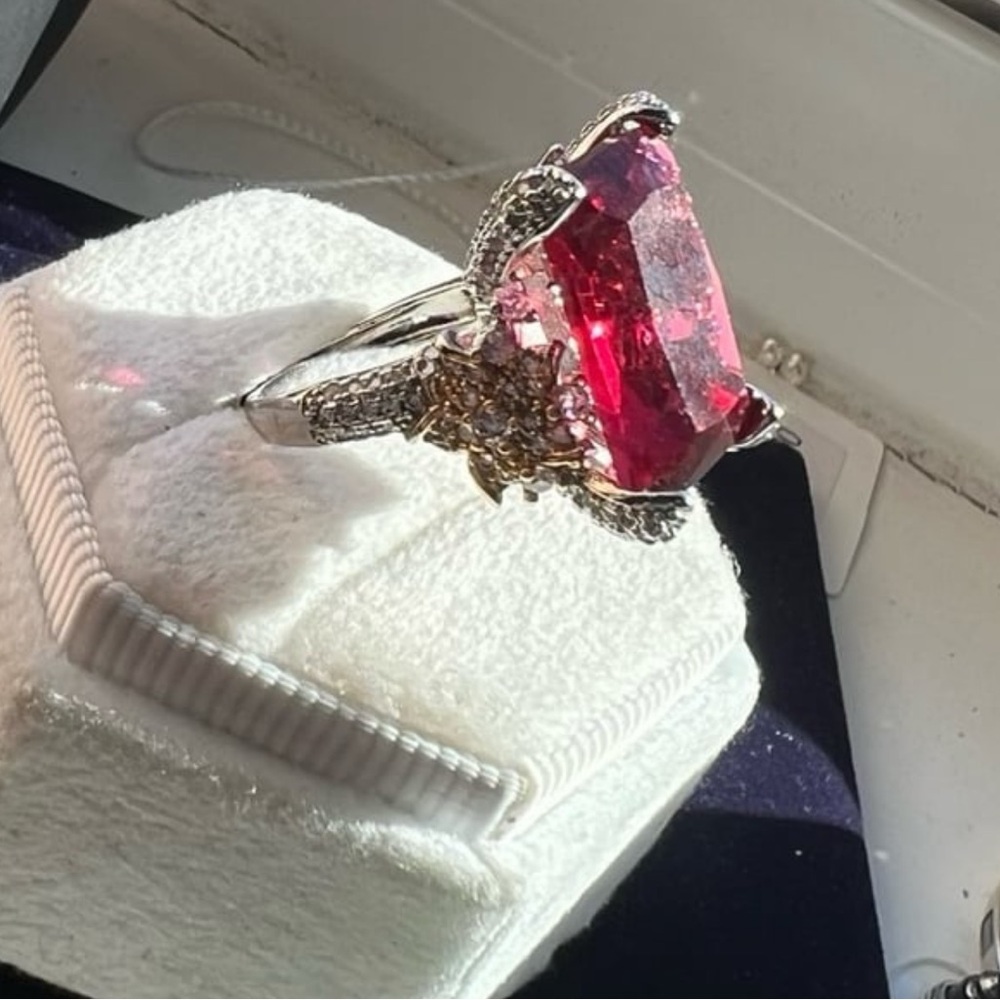 Square Cut Ruby Crystal Swarovski Elements Adjust… - image 5